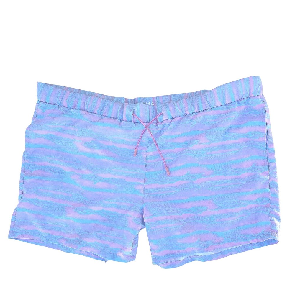 Topman Mens Blue Pink Abstract Wave Swim Trunks Mesh Lined Size L-XL 33P21NPNK